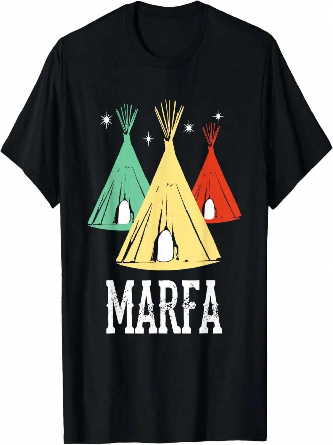 Marfa TX Ghost Lights Festival Texas Art T-Shirt S разноцветный