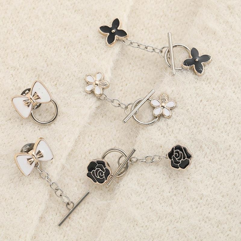 10PCS Metal Cardigan Clip Pullover Clip No Sewing Sweater Shawl Cardigan Clips Brooch Pin Safety Pins for Women Girls