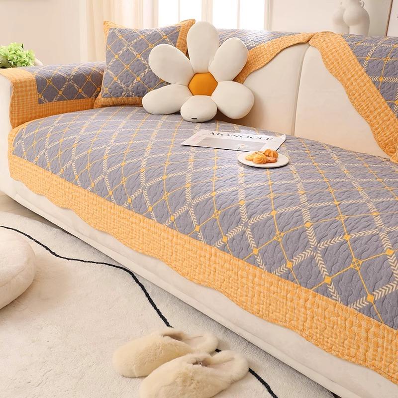 

Маленькая свежая хлопковая подушка для дивана в пасторальном стиле, универсальная для четырех сезонов, нескользящая подушка для сиденья, простой современный тканевый чехол для дивана, легкая роскошь 45 * 45cm pillowcase