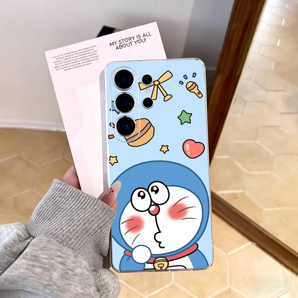 Cute Cartoon D-Doraemon  Phone Case For Samsung S25,S24,S21,S22,S23,S30,Ultra,S20,Plus,Fe,Note,10,9,5G Transparent Cover