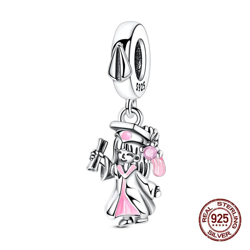 Copper Graduation Season Series Owl Bachelor'S Hat Charms Beads Suitable For 3Mm Original Design Bracelets DIY Style Jewelry