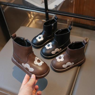Girls Embroidered Boots Warm Winter Boots for Children Thick Bottom Sweet Kids Causal Princess Cotton Boots Non-slip Versatile