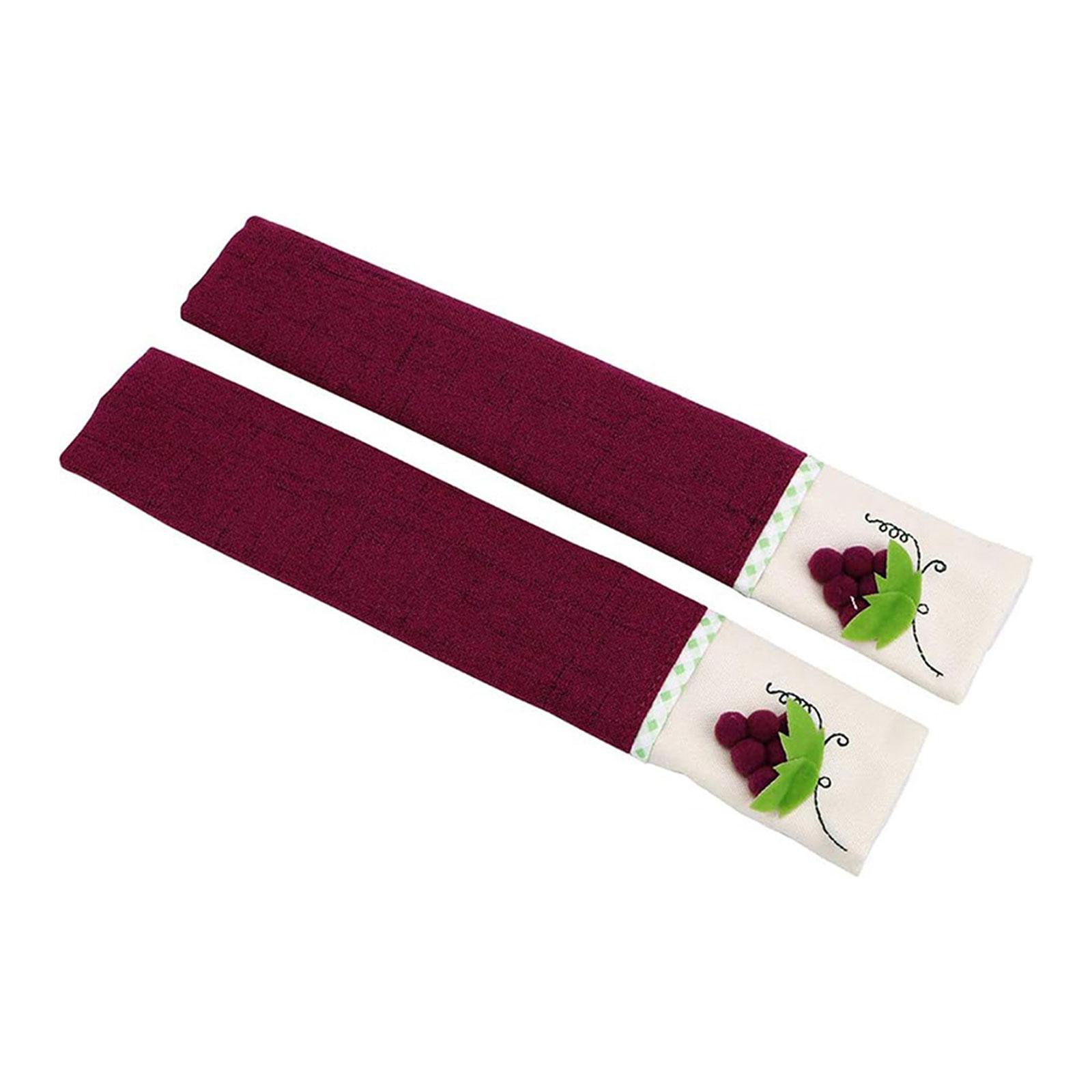 

2 шт. Защитные накладки на ручки дверцы духовки и холодильника, перчатки для защиты от царапин, нескользящий кухонный декор, защита от отпечатков пальцев фиолетовый