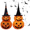 Halloween Collapsible Pumpkin with Star Black Top Hat 3.1FT Halloween Pumpkin Decoration Orange LED Light Up Collapsible Pumpkin