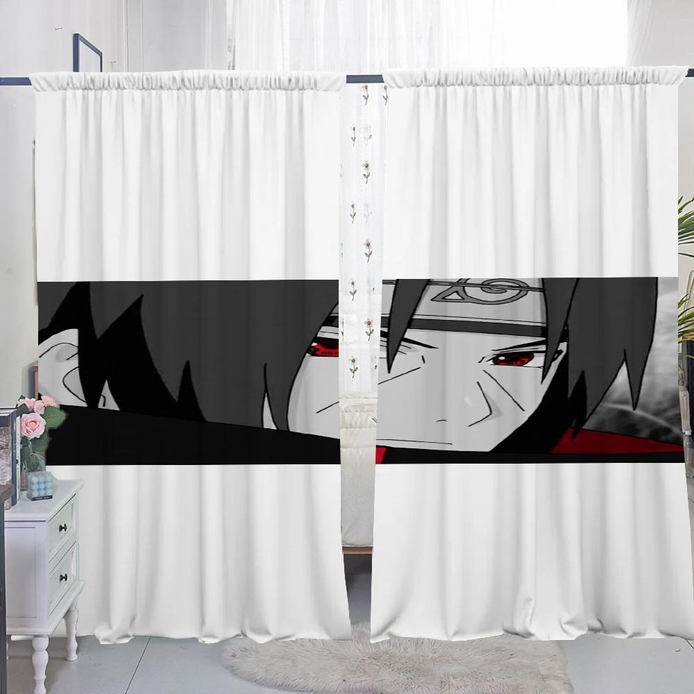 Heminredning Köksgardiner för Vardagsrum 2 Delar Mörkläggningsgardiner Dörrgardin N-naruto-o Avdelare Sovrumsdekoration