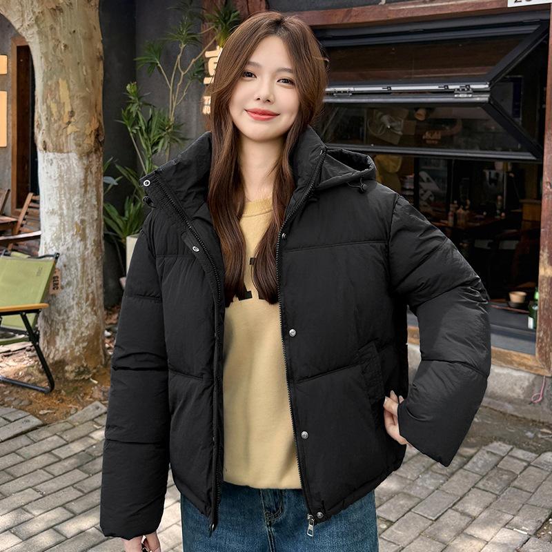 

Пуховик с капюшоном в корейском стиле для женщин, зимний новый утолщенный короткий короткий пуховик-«хлеб», хлопковая куртка XL