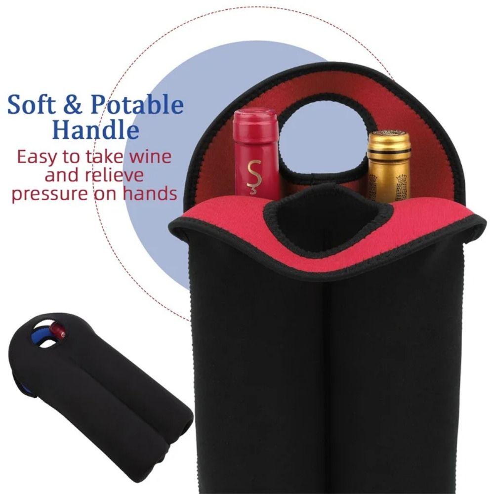 2 Bottles Can Carrier Tote Neoprene Drink Bottle Holder Unique Wine Cooler Bag  Wine Accessories