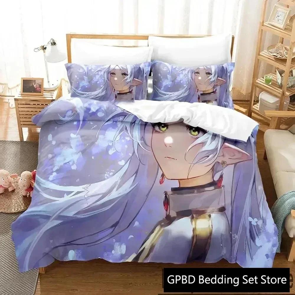 Luxuriös Neu 3D-Druck Anime Frieren Bequeme Bettdecke Bettbezug Kissenbezug Bettwäscheset Kinderzimmer Dekoration Heimtextil