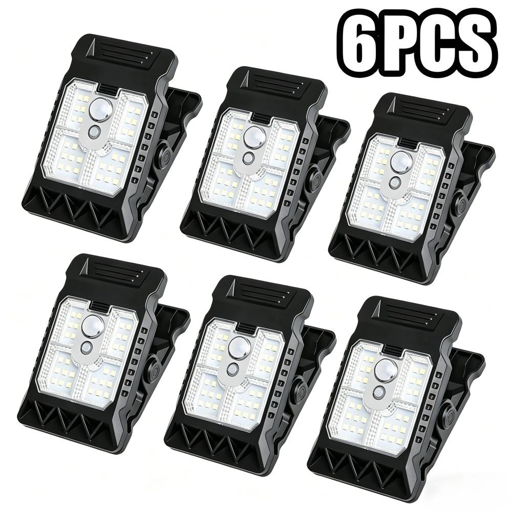 1-6 STKS LED Clip-on Zonnelampen Buiten Waterdichte LED's Bewegingssensor Lampen 3 Modi 3 Montagemethoden Zonnebeveiligingsverlichting voor Hek Garage 6PCS
