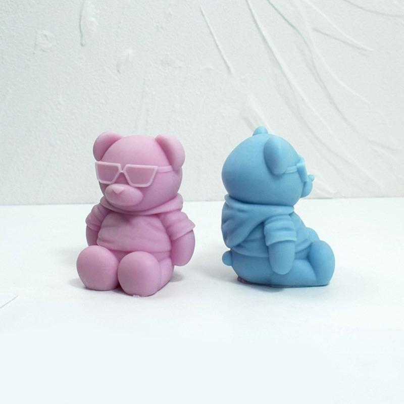 Bear Shaped Silicone Molds Candle Silicone Molds for Candle Soap Gypsum Decorations, Bear Silicone Molds for Chocolates