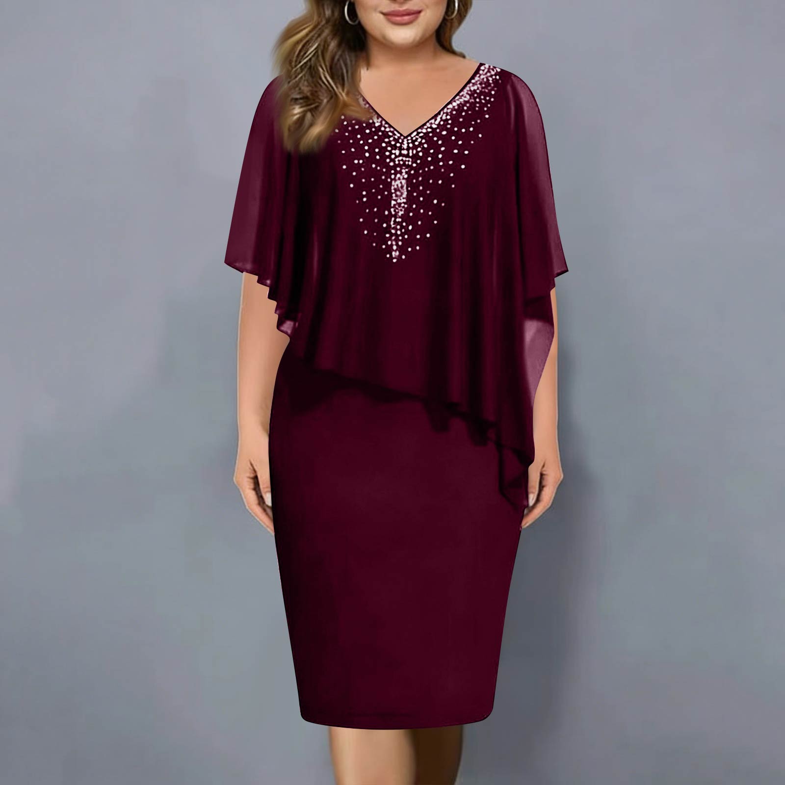 

Women s Casual Loose Fit V-Neck Sleeveless Shawl Collar Bodycon Plus Size Dress XL