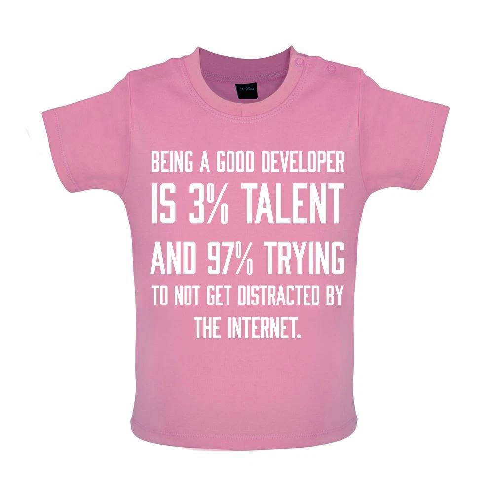 

Being a Good Developer is 3% Talent - Baby Kids Boys Girls Unisex T-Shirt / Babygrow - Funny Dev Web 120