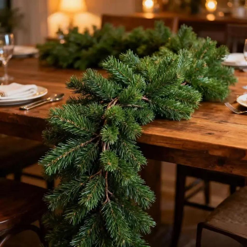 Artificial Christmas Pine Tree Garland Winter Decorations, Holiday Christmas Decorations, Mantel Decorations, Porch Fences