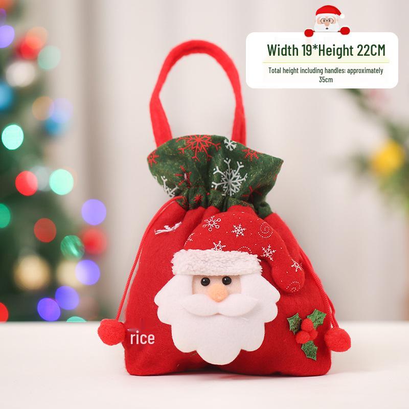 Christmas Eve Gift Tote with Santa, Snowman & Reindeer Design