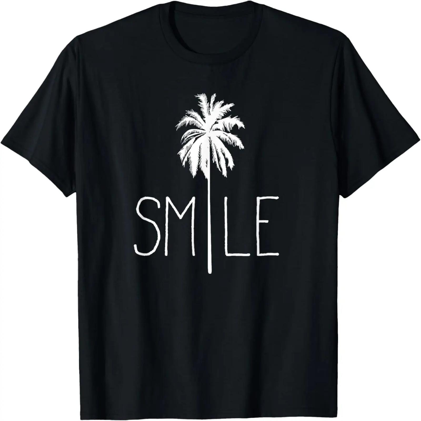 

Smile Shirt Smile T Palm Tree Shirt Coconut Palm Tree Smile T-Shirt XXXXXL чёрный
