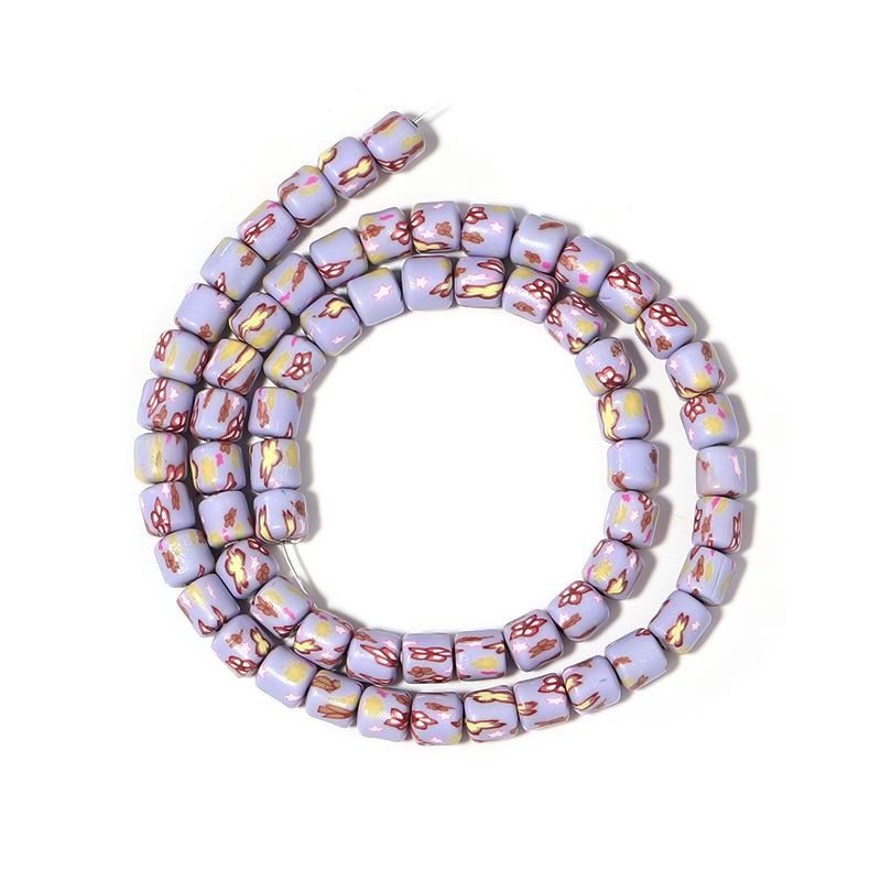 

Apx 64pcs/Lot Polymer Clay Beads Flower Loose Spacer Handmade Beads For DIY Jewelry Making Bracelet Findings Wholesale світло-фіолетового кольору