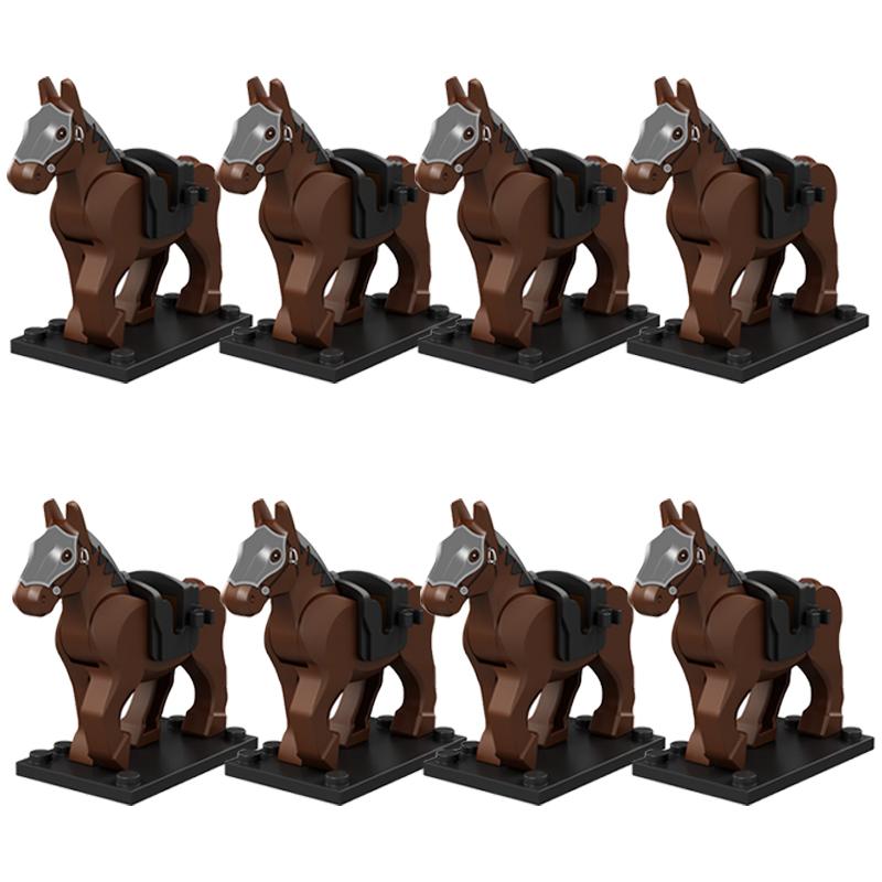 MOC Medieval Military Building Blocks Cavalry Regiment Knight Horse Animal Accessories Set Mini Bricks Buy Goods Boy Toy Gift