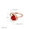 Kinel Red Cubic Elegant Rose Gold Rings Women's Wedding Jewelry
