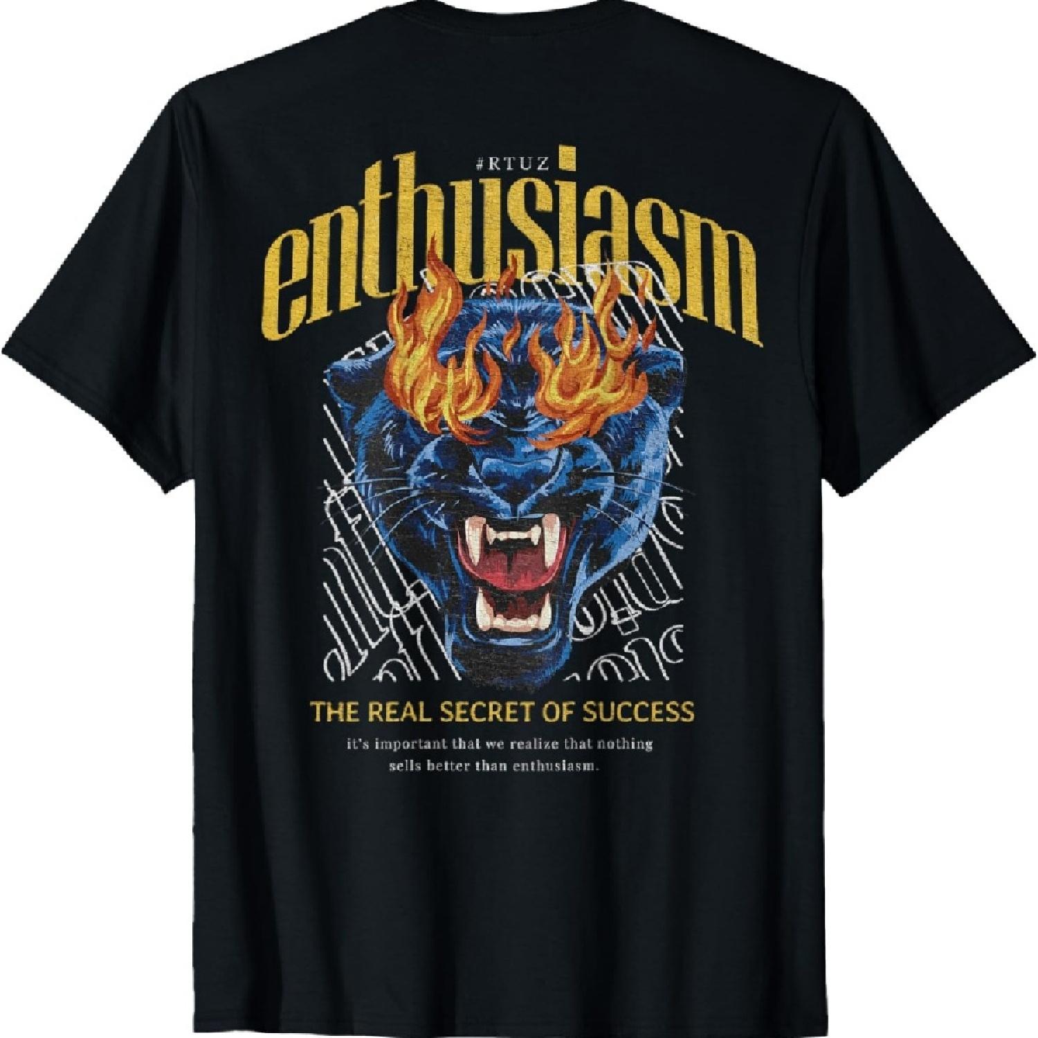 

Hip Hop Urban Vintage Edgy Y2K Back Print Streetwear Panther T-Shirt XXXXXL чорний