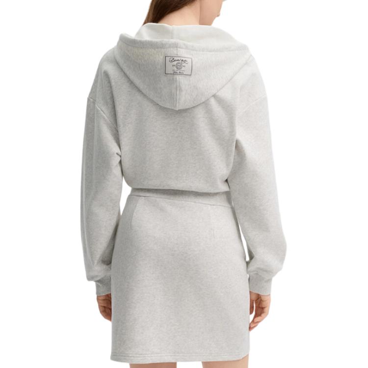 Fila Breathable Comfortable Loose Casual Long Sleeve Dress Women Dresses Gray F11W439310FMG