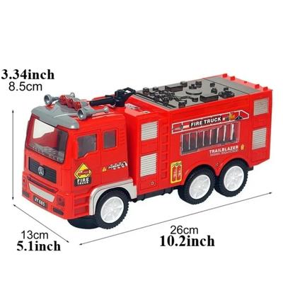 4D Truck Toys for Boys Girls Toddler Car Toys Fire Vehicle Toy with Sounds & Lights Firetruck Christmas Birthday Gift for Kids