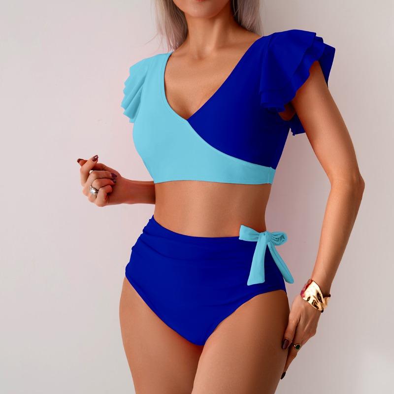 Neuer Bikini Zweiteiler Badeanzug Damen Europäischer und Amerikanischer High-Waist Badeanzug Bikini Badeanzug