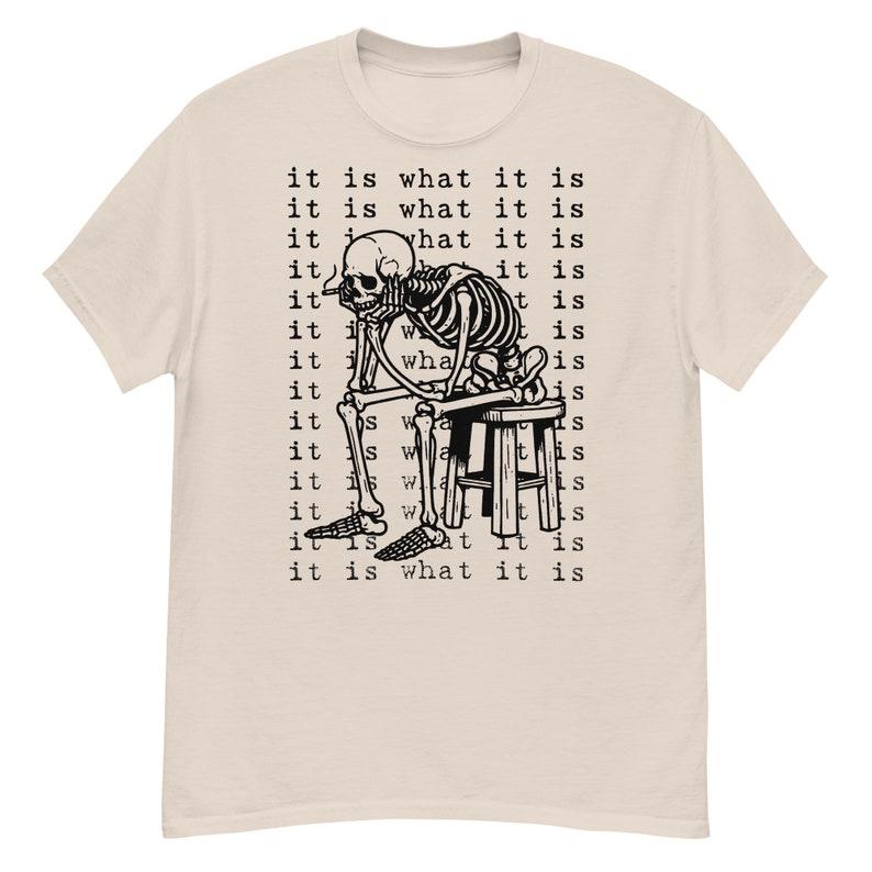 It Is What It Is Skeleton Meme Tshirt Japanese Social Anxiety Graphic Tee Funny Introvert Oversized T Shirt For Men Women