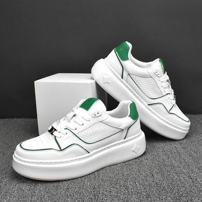 Sneaker Casual Herren Designer Weiße Schuhe Mode Sekundärleder Rindsleder Atmungsaktiv Höhe Erhöht Flache Plattform Board Schuhe