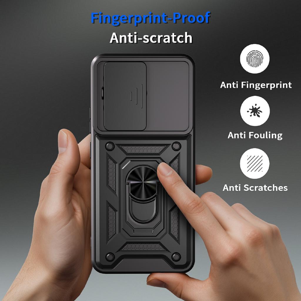 For Realme P3 5G/14 5G Case with Slide Camera Lid PC + TPU Kickstand Phone Cover
