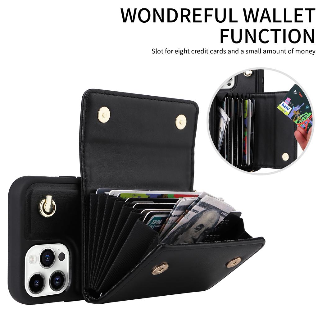 Crossbody Cards Solt Wallet Leather Case for IPhone 14 15 Pro Max 13 12 11 XR XS 7 8 SE 2022 Lanyard Long Strap Holder Bag Cover