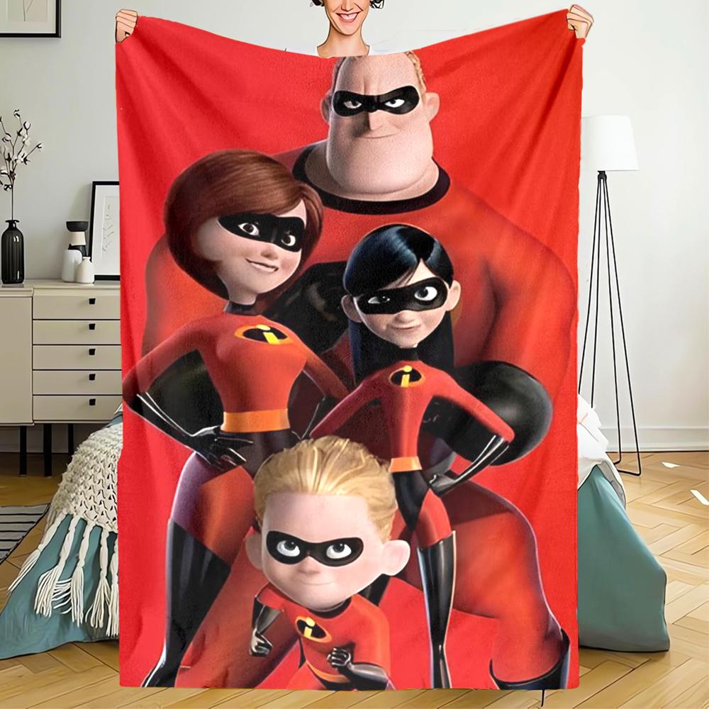 The Incredibles Theme Printed Blanket - Perfect for Couch, Bed, Travel & Outdoor Use | Machine Washable, Cozy & Durable.