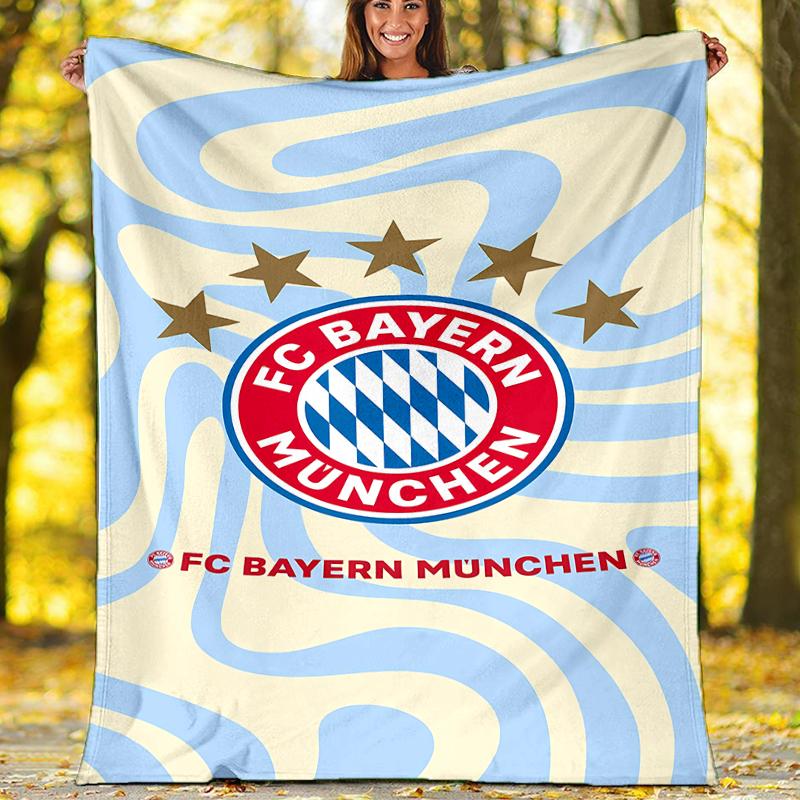 FC Bayern München logo printed throw blanket—soft,warm;versatile blanket for all seasons—perfect as &air-conditioning throw,nap blanket