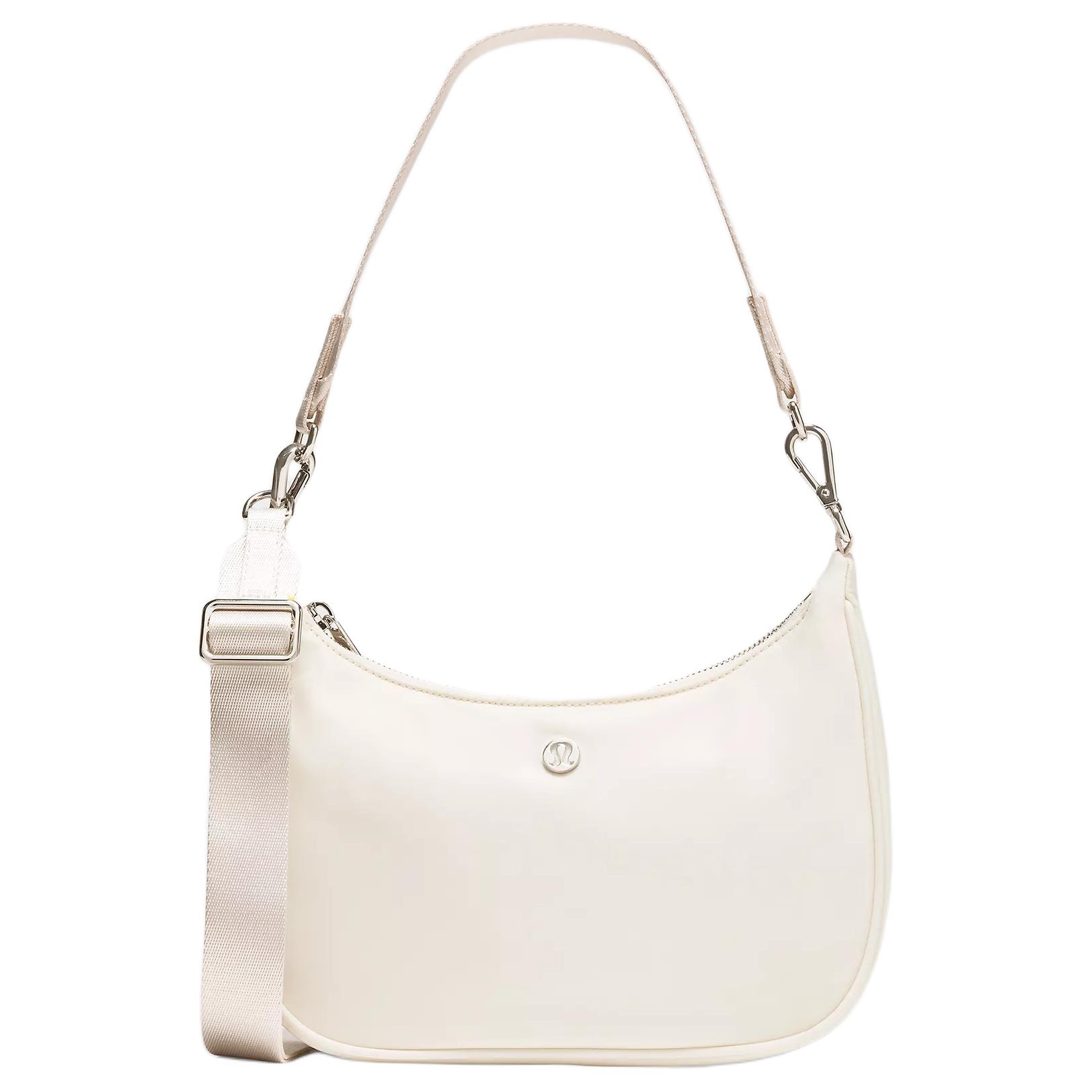 Lululemon City Essentials 3L Solid Color Metal Logo Decor Recycled Nylon Shoulder Bag Small Women bags Light-Ivory LW9FR7S-033454 Light Ivory