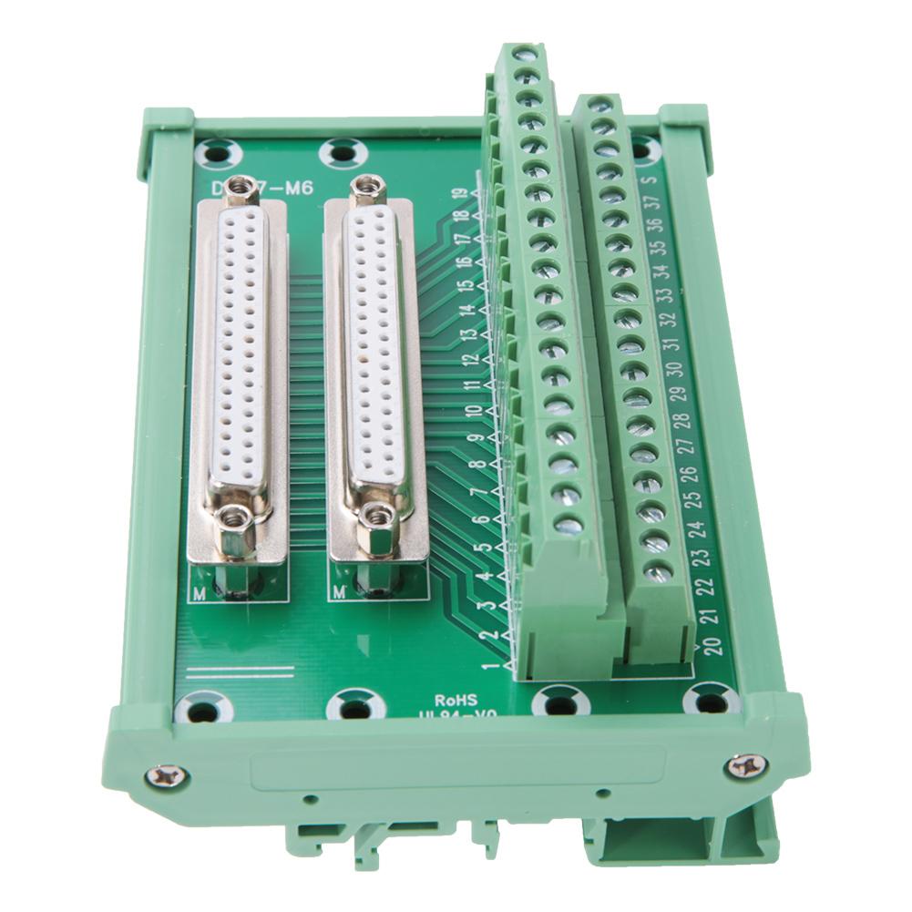 DB37M6 Double Female Head DIN Rail Mount Interface Module Terminal Block Board Connector
