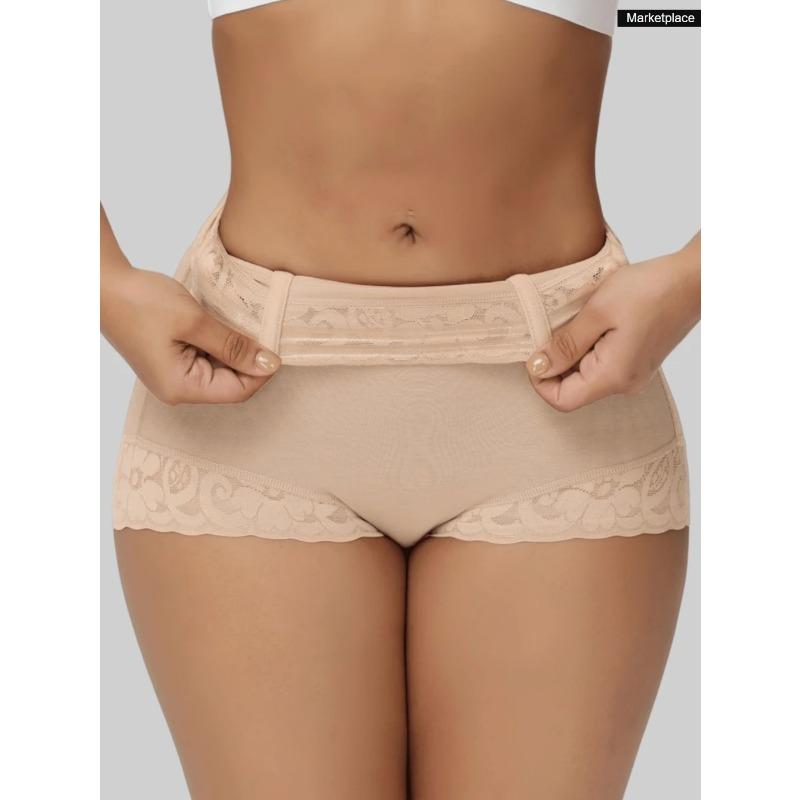 Women High Waist Lace Trim Tummy & Butt Lifter Shapewear Shorts