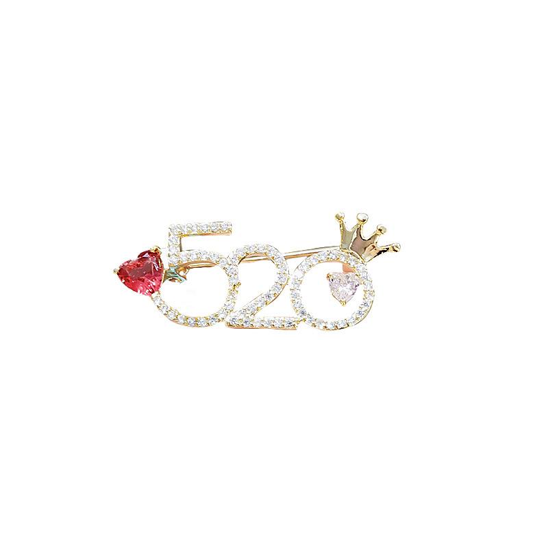 520 Brooch Qixi Festival Anti-leakage Brooch Women's Exquisite and High-end Emotional Festival Collar Brooch