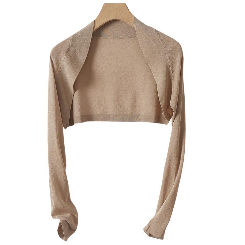 

Летний женский легкий кардиган-шаль с длинным рукавом Large верблюд