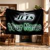 New York Jets (1) Personalized Name Blanket Soft Cozy Gift for Sofa Bed Couch Home Decoration