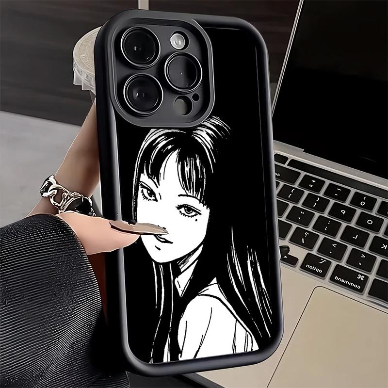 Phone Case for iPhone 17 Air 16E 15 16 Pro Max Japanese Horror Anime Cover 14 Plus 13 12 Mini Soft Shell Silicone Fundas