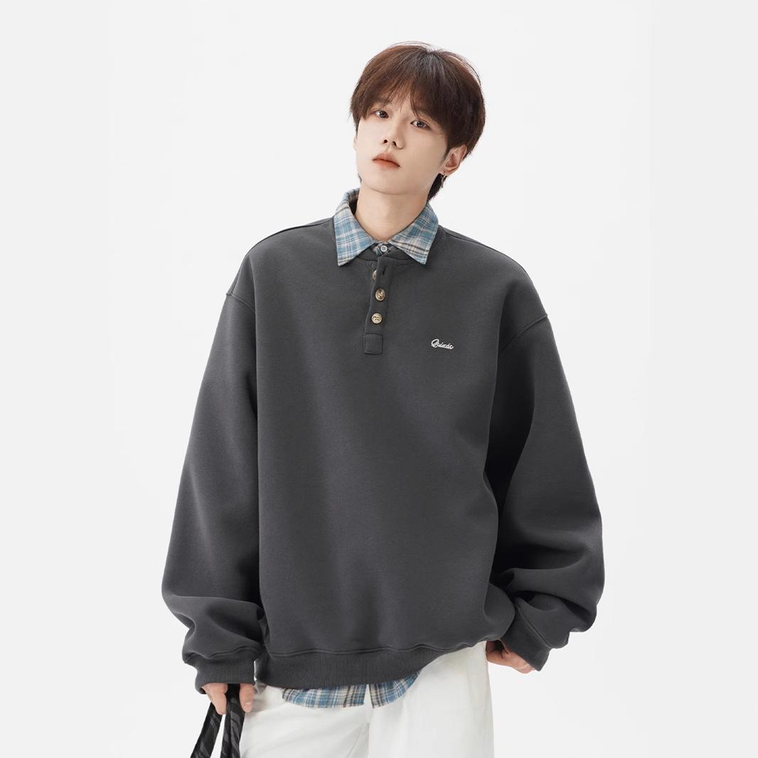 

Sweatshirts for Men and Women in Winter Loose Velvet Thickened Jackets Boyish Casual Long-sleeved Tops XXXL