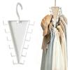 V Shape Double-Sided Closet Organizer Hanger with 12 Hooks, 360° Rotatable Space Saving Clothes Hanger Organizer for Hats, Belts, Accessories,