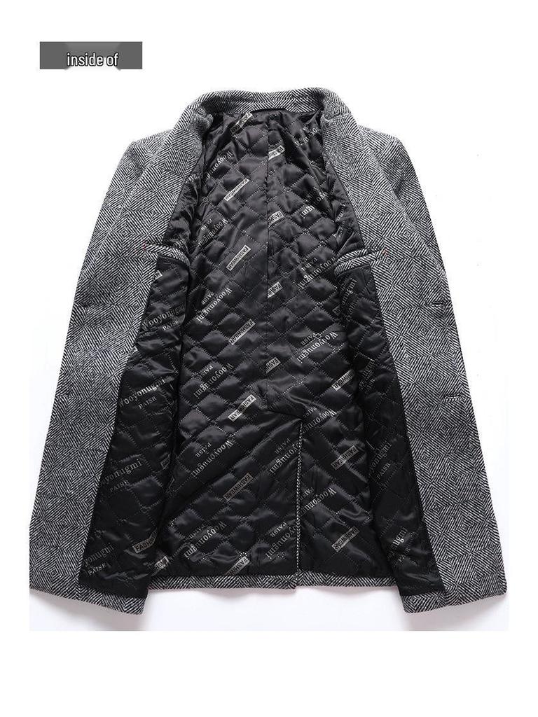 Men's Double-Sided Wool Coat: Thickened, Long-Style, Plus-Size, Autumn and Winter Outerwear