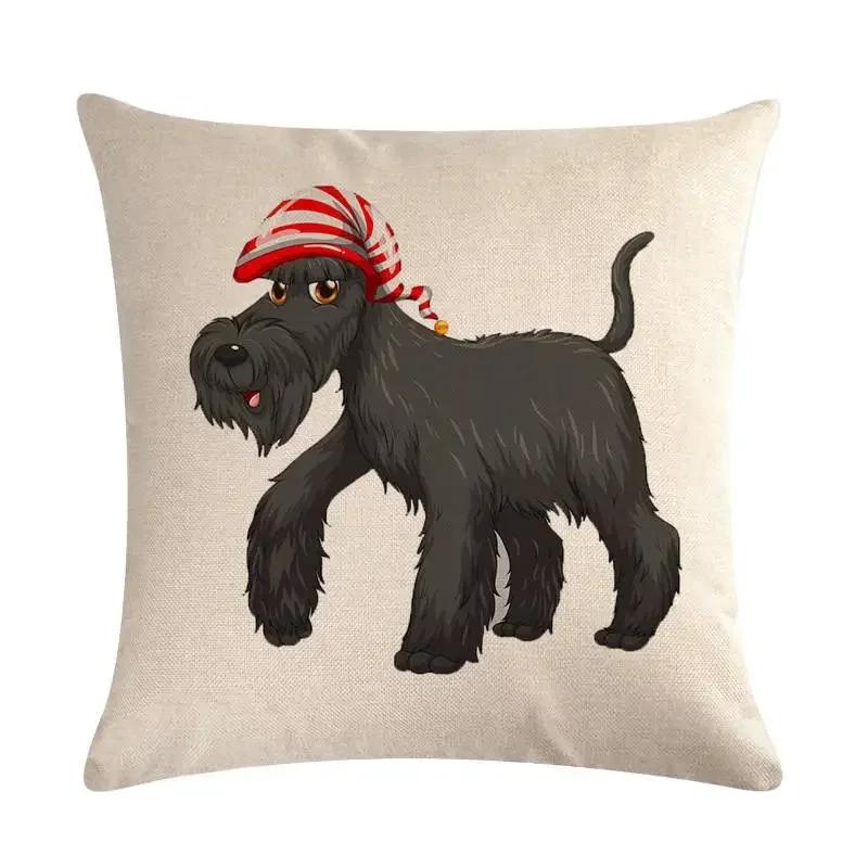 Lovely Pet Dog Linen Pillowcase Furniture Living Room Sofa Decoration Pillowcase Bedroom Car Seat Cushion Cover 45*45Cm