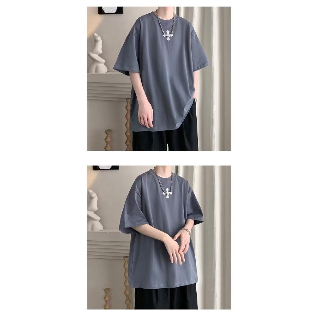 Men'S Trendy Letter Round Neck Printed Short Sleeved T-Shirt For Summer Ins Loose Casual Top