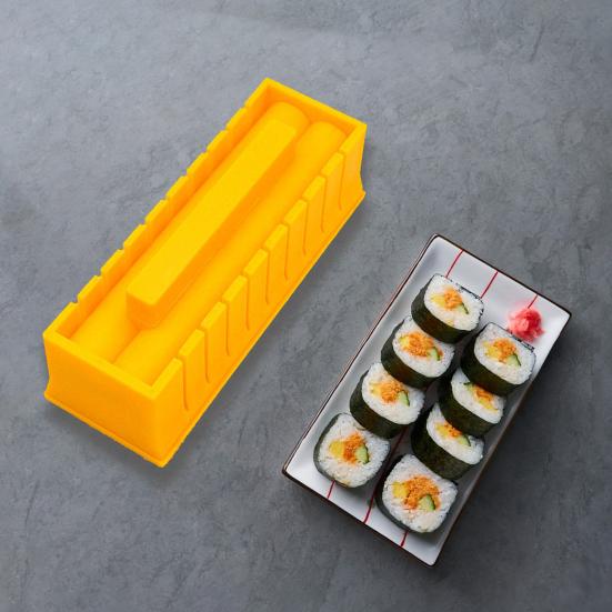 1 Set Thickened & Elongated Sushi Mold Kit Non-sticky Food Grade Plastic Sushi Maker Tool Nori Stuffed Rice Sushi DIY Making Machine Kitchen Supplies