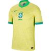 Nike Dri-FIT Piłka nożna Brazylia 2024 Stadium Domowa Koszulka Replika Męska Dynamiczny Żółty Cytrynowy Zielony Iskra FJ4284-706