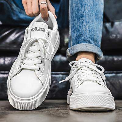 Autumn Versatile Board Shoes Men Imple Thick Soled Board Shoes for Men Niche and Versatile Sports and Leisure Men's White Shoes