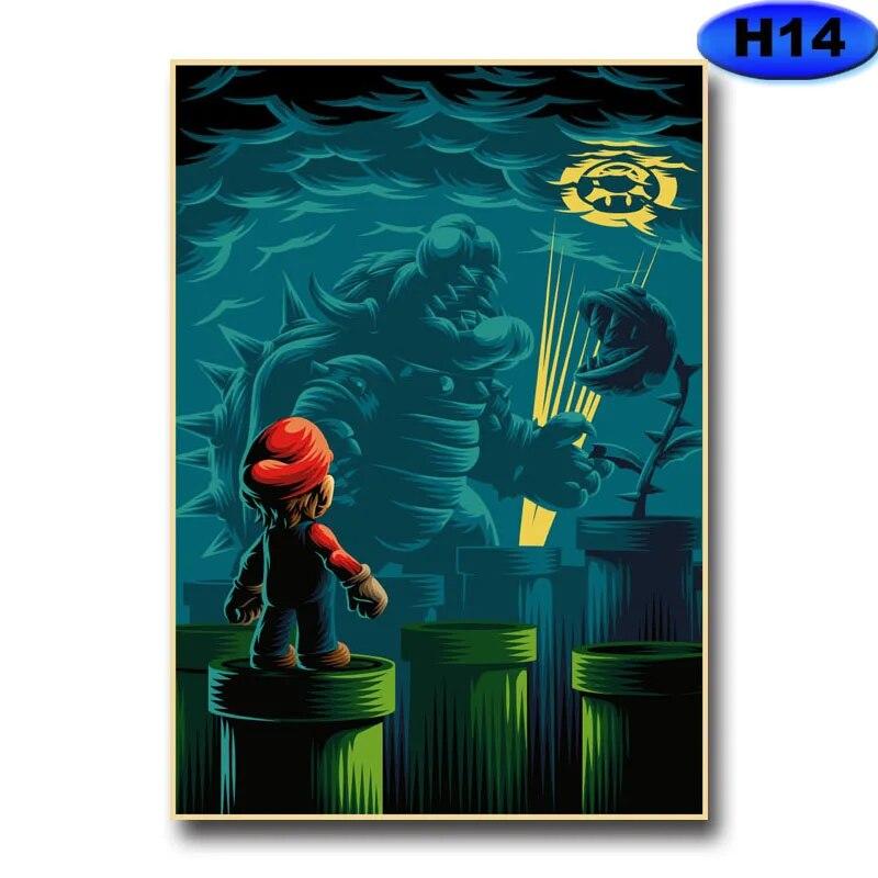 Modern heminredning Målning HD-utskrifter Videospelsaffischer Kraftpapper Vintageaffisch Väggdekor Rum Bar Café Inredning