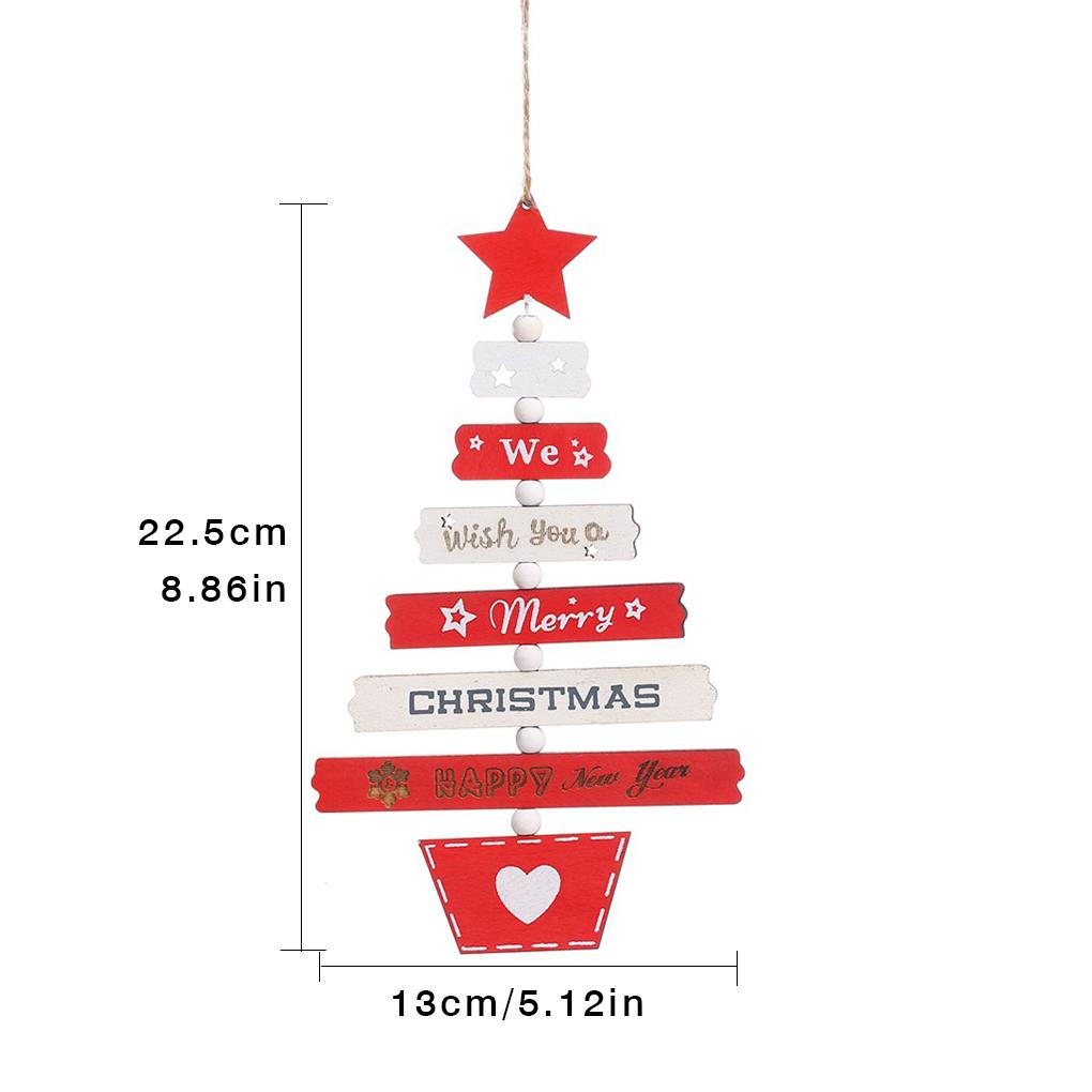 Christmas Letters Decorative Ornaments Christmas Tree Pendants Wooden