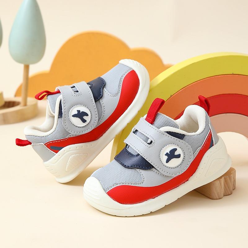 Sapatos de aprendizagem para andar para meninos, sapatos de bebé, primavera-outono 0–1/2/3/4 anos, sapatos infantis macios com sola flexível, sapatos funcionais para bebés e crianças pequenas meninas